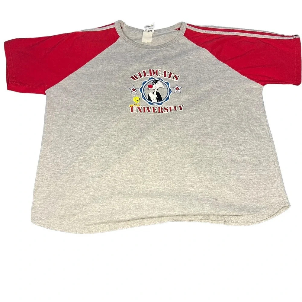 Warner Bros. Wildcats University Raglan Tee - Gray & Red